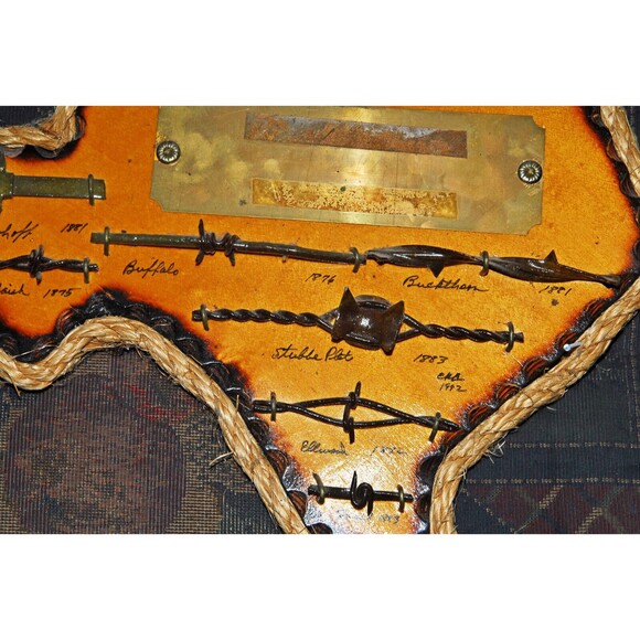Vintage Texas Barbed Wire Collection Three Pieces Rustic Western Cowboy Cabin - Picture 3 of 7